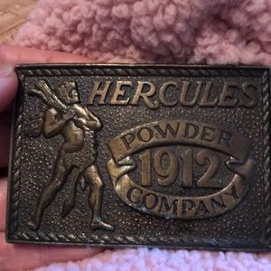 Belt buckle Hercules power company 1912 Brass